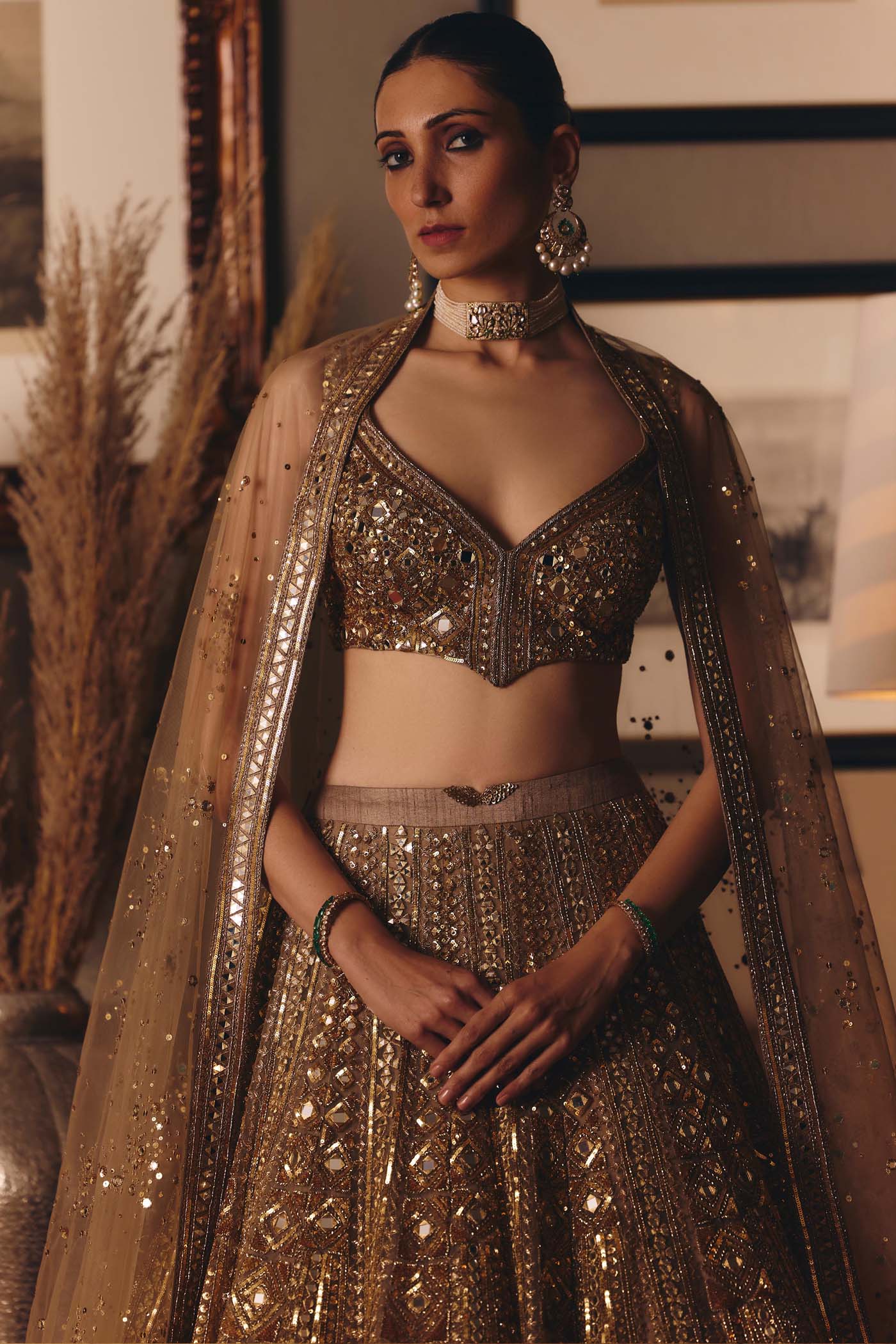 The Sheeshraag Toasted Gold Lehenga