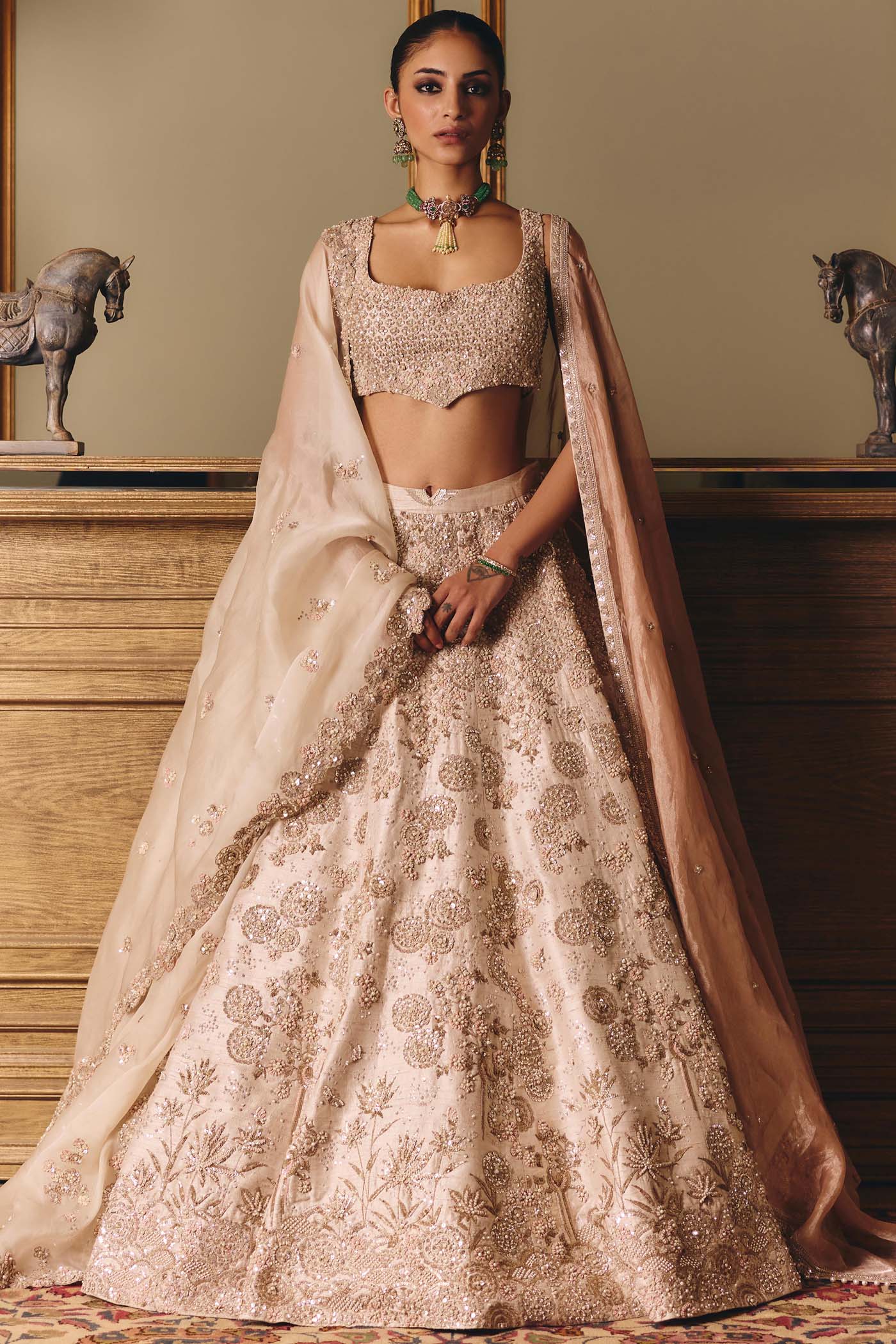 The Royal Ekru Saga Lehenga