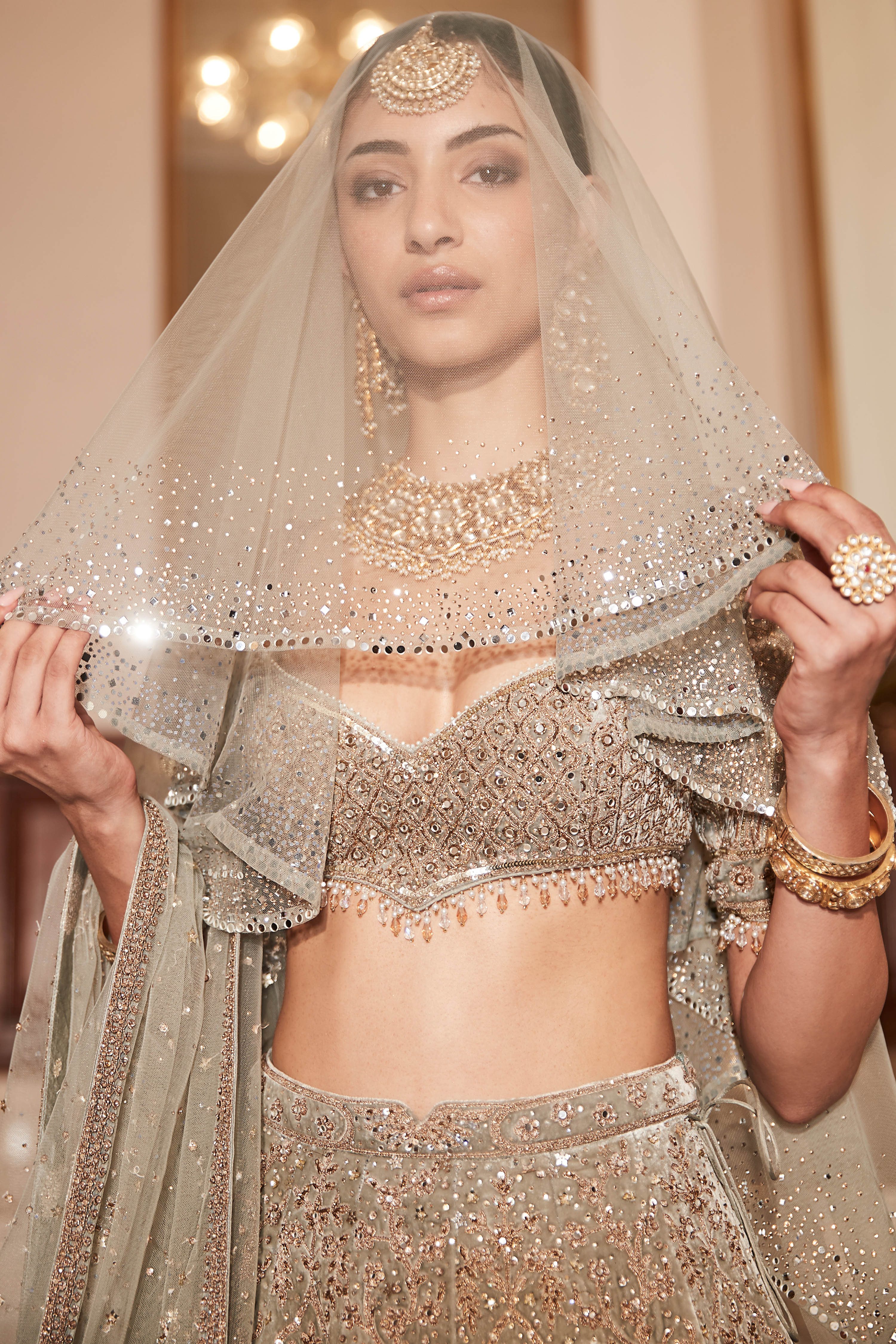 The Royal Lotus Pond Jade Lehenga