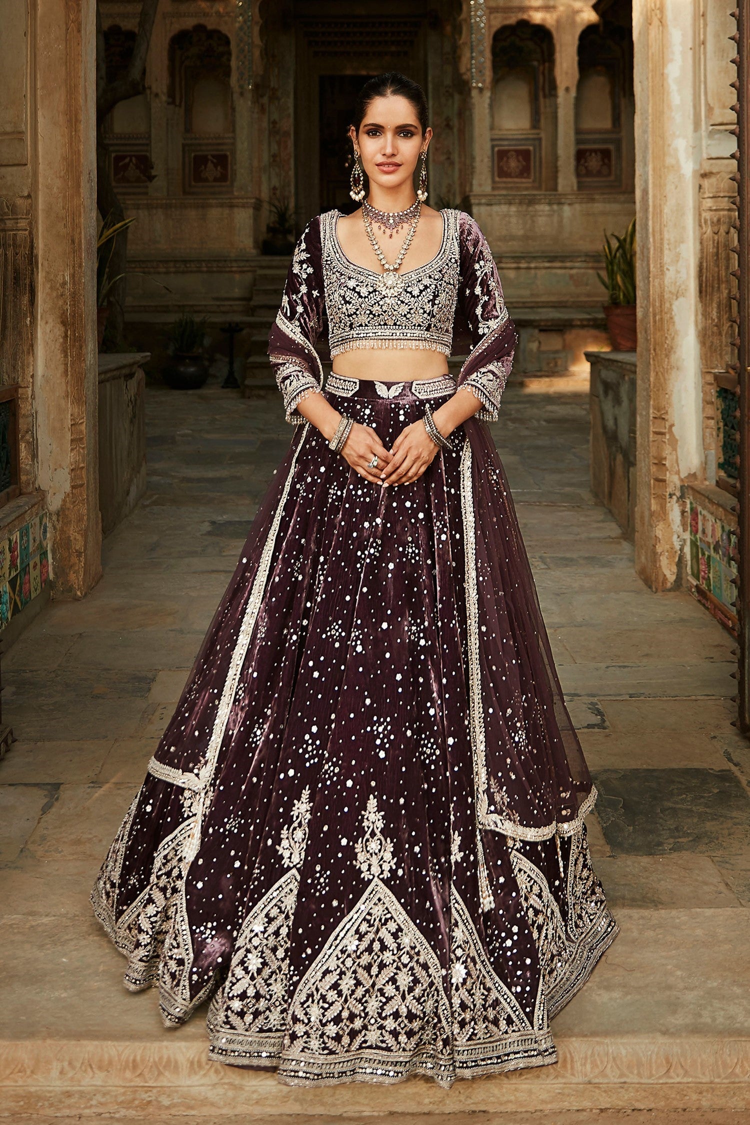 The Temple Night Sky Lehenga