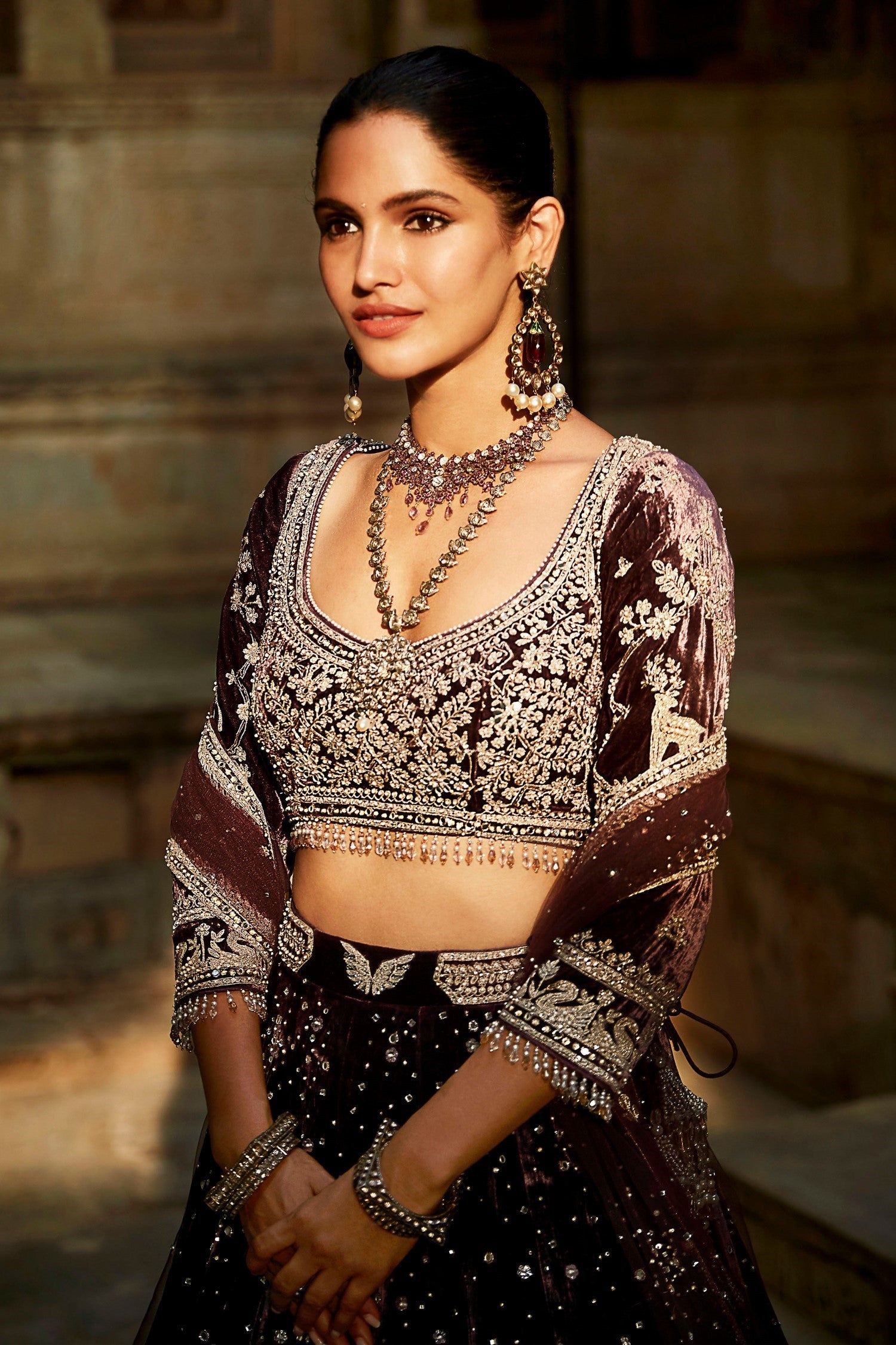 The Temple Night Sky Lehenga