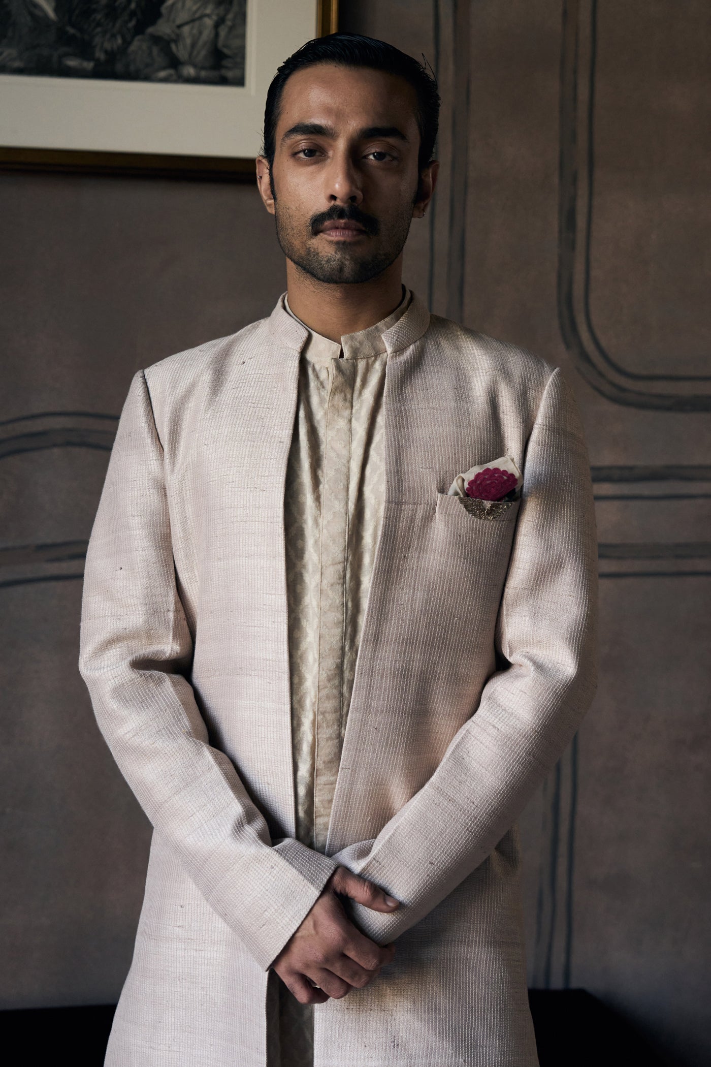 The Classic Dhagai Open Rambagh Achkan with Kurta