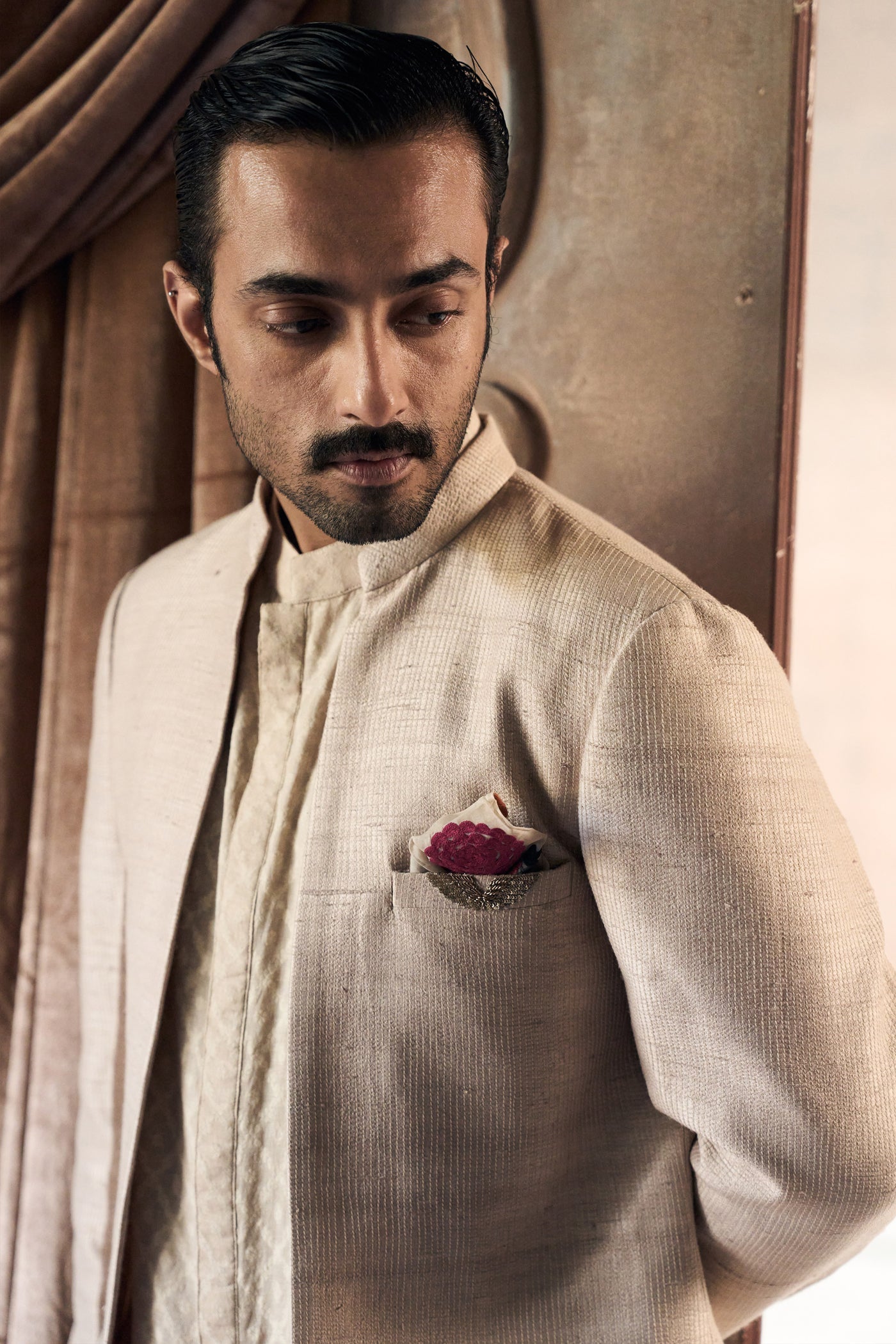 The Classic Dhagai Open Rambagh Achkan with Kurta