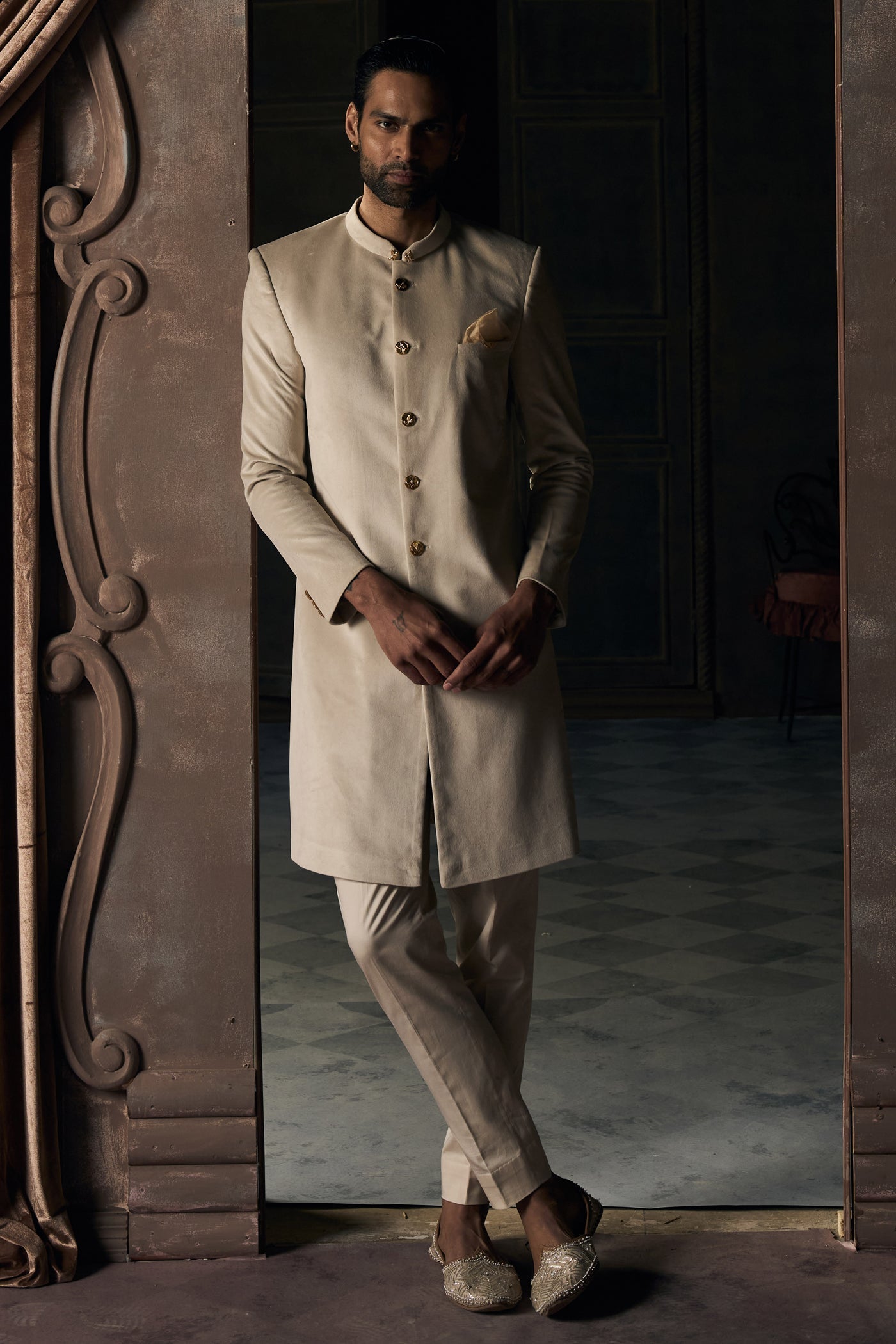 The Jaisalmer Ekru Achkan