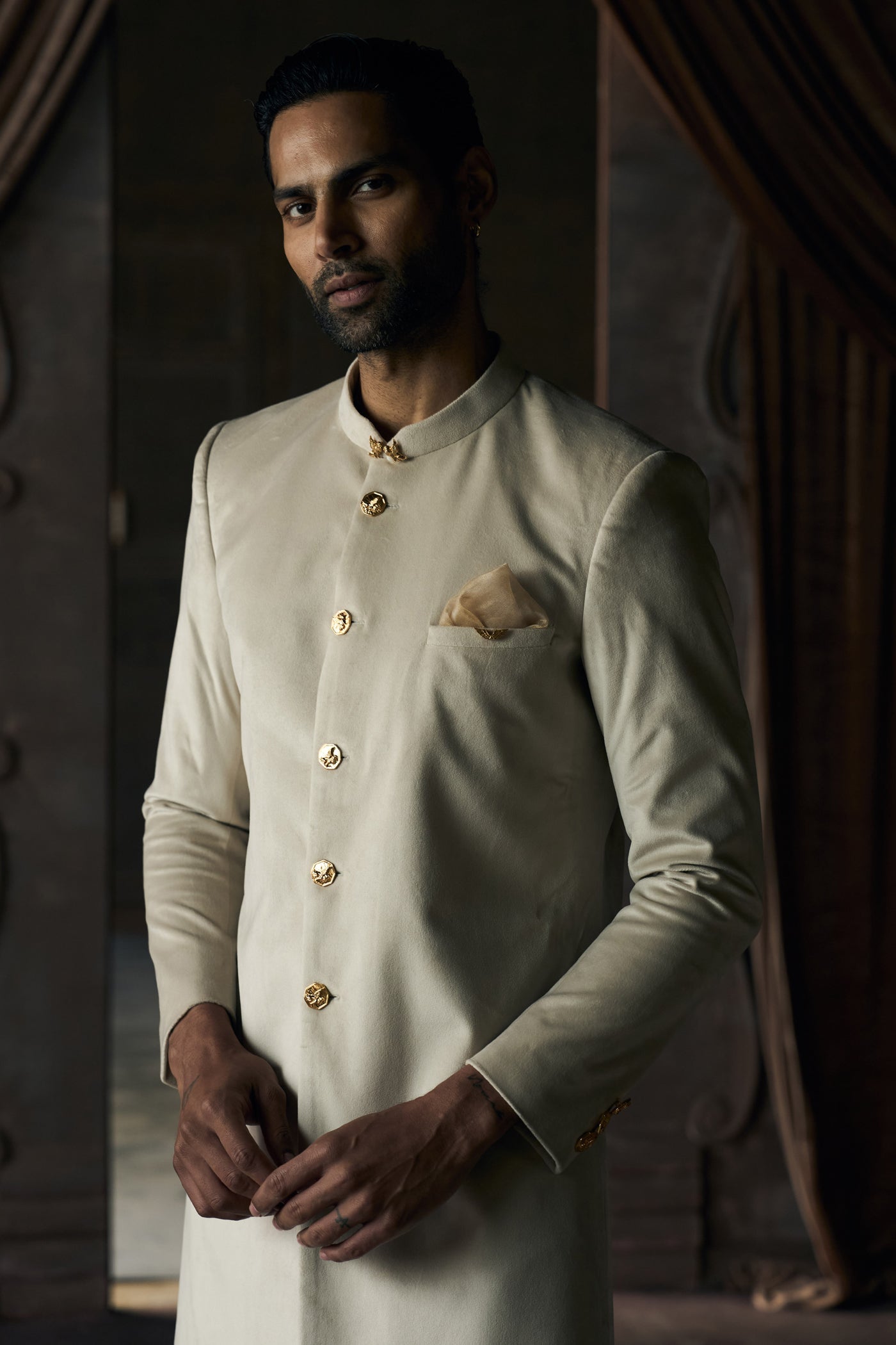 The Jaisalmer Ekru Achkan