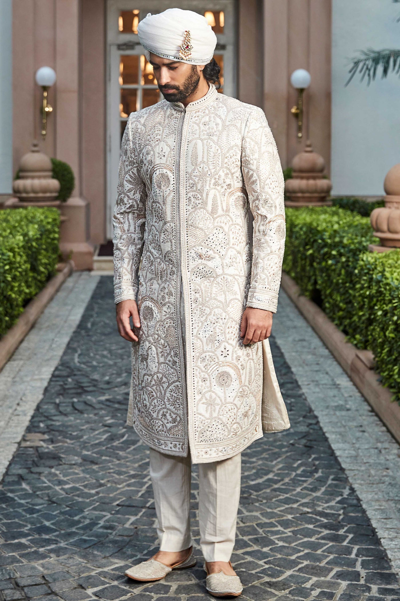 The Vintage Matsya Palace Ekru Sherwani