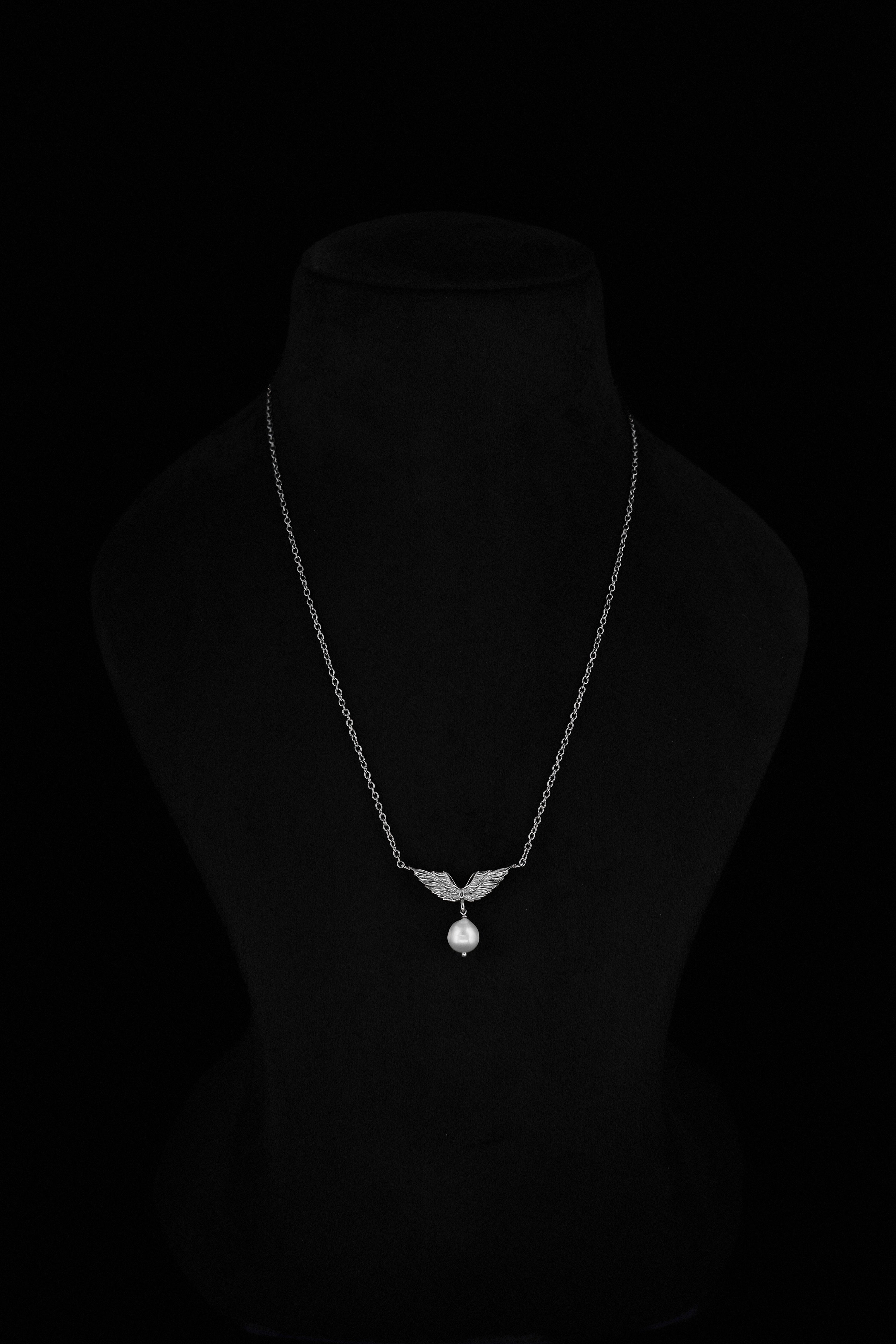 The Matsya Signature Sea Droplet Pendant in Charred Silver