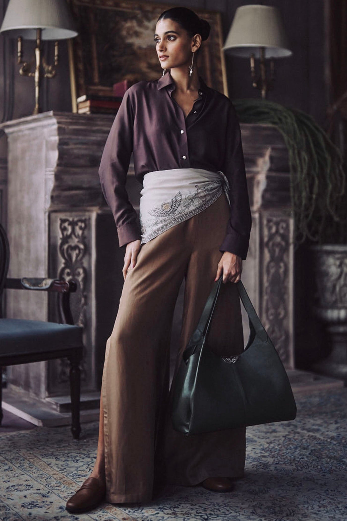The Sauvage Silk Slit Pants