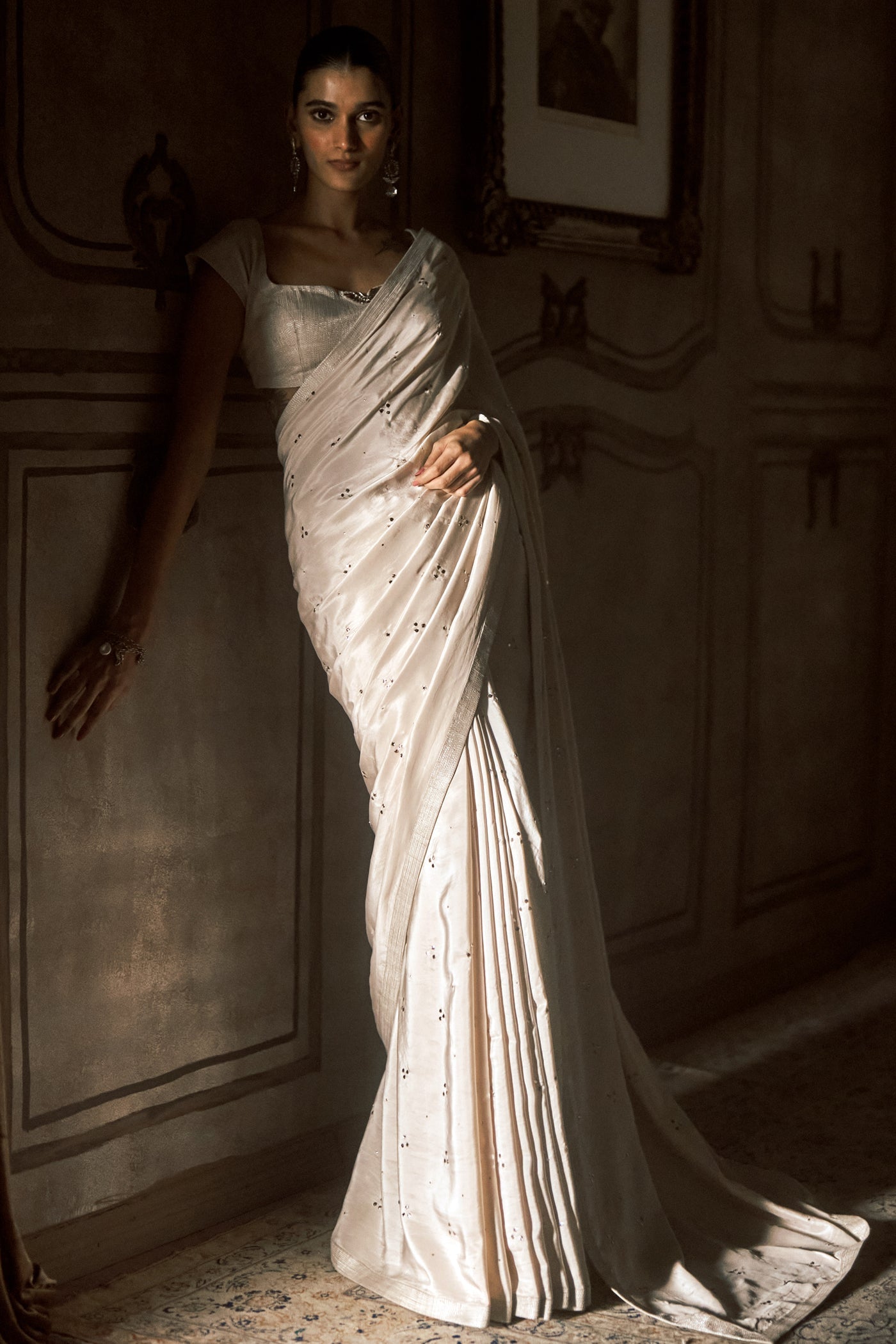 The Oslo Winged Silk Trinity Mukaish Saree