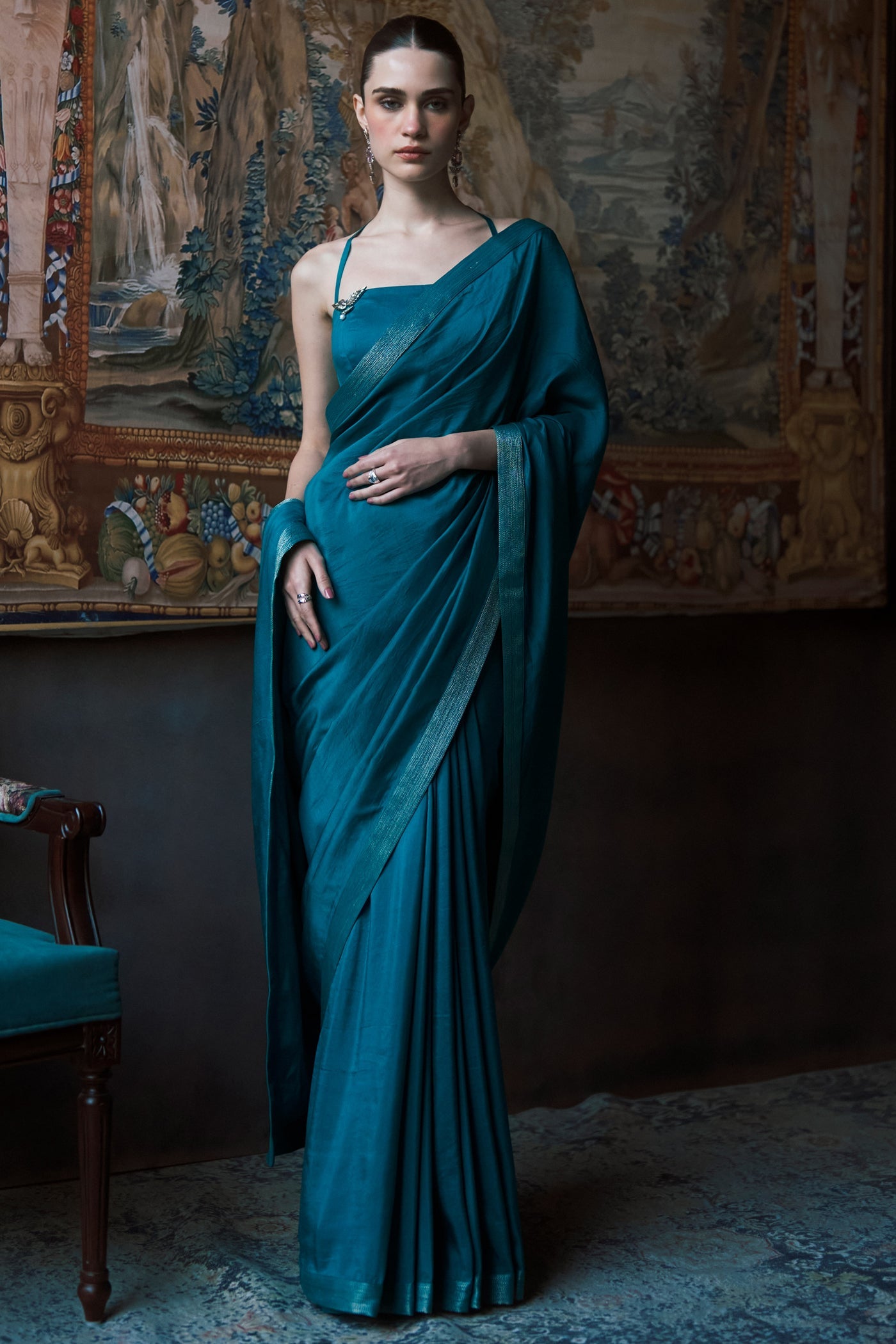 The Emerald Oxford Silk Saree