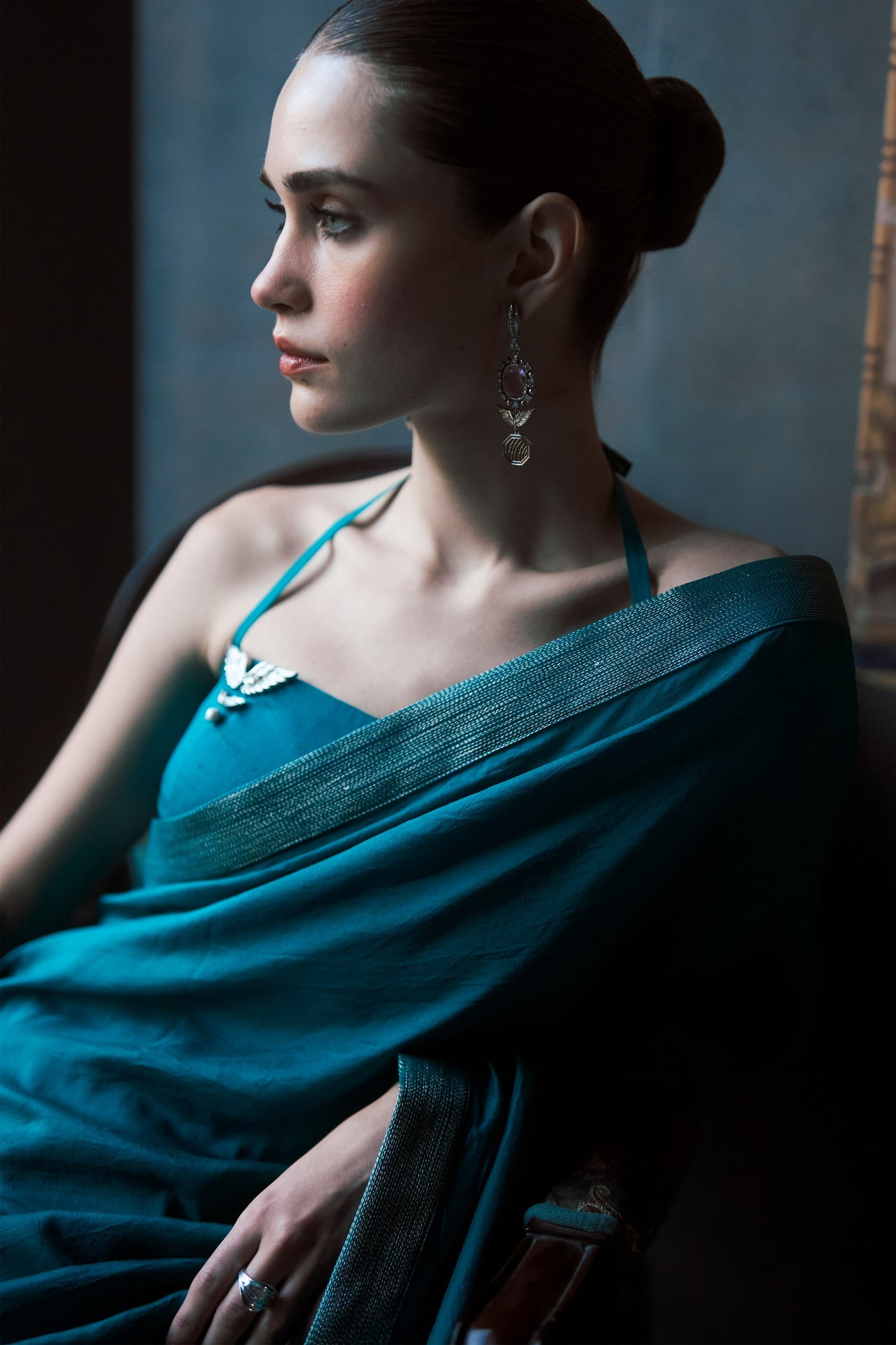 The Emerald Oxford Silk Saree