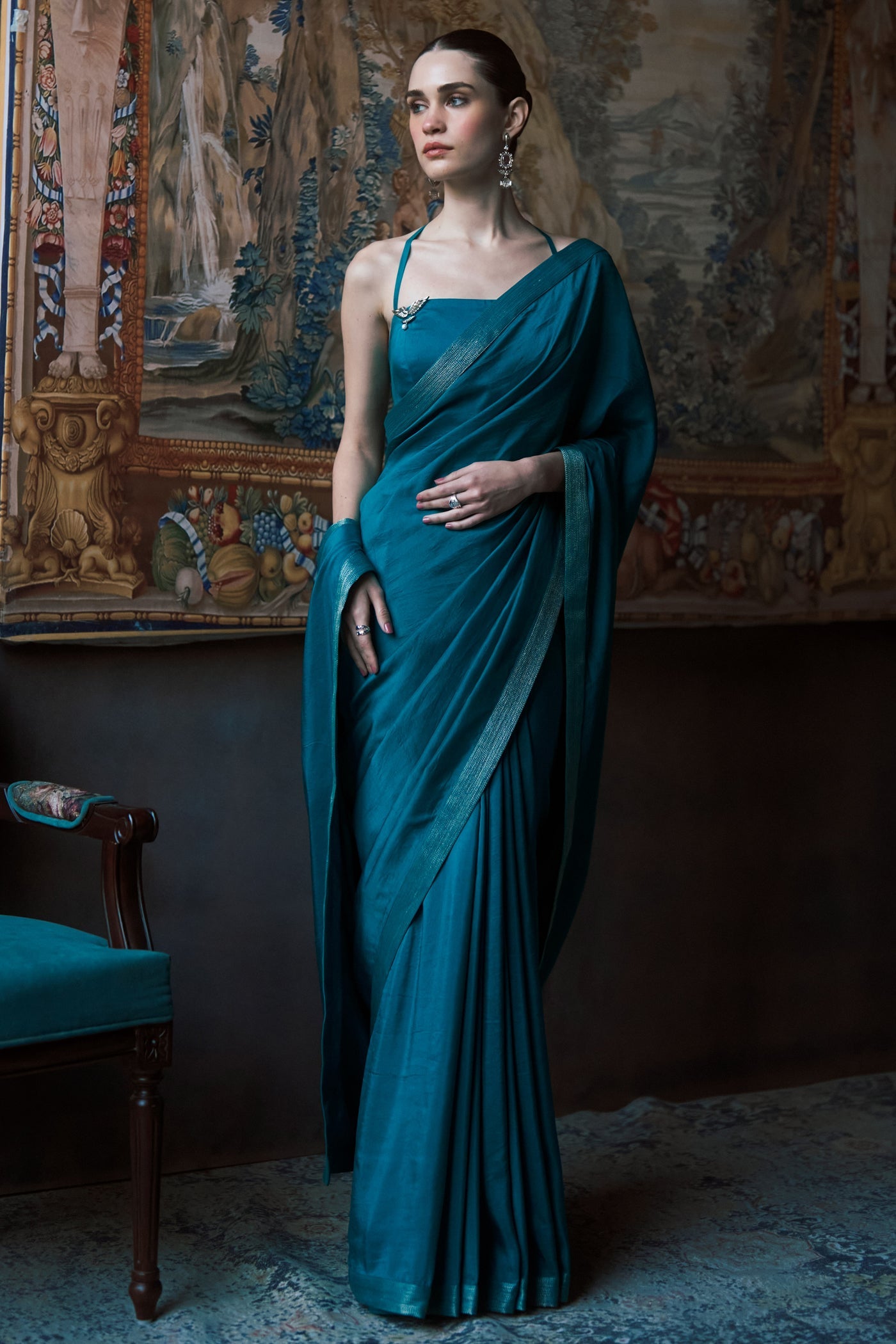 The Emerald Oxford Silk Saree