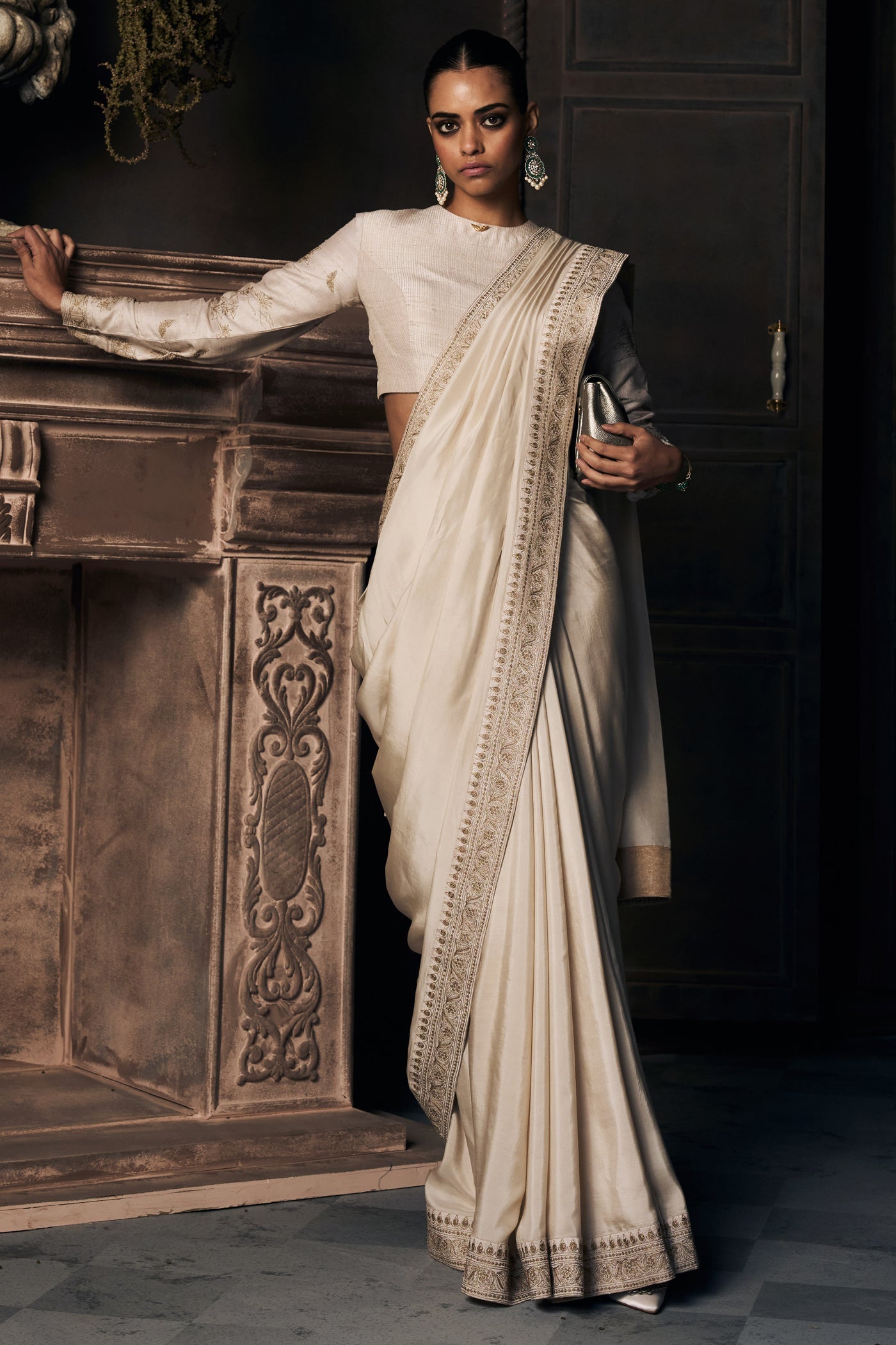 The Royal Montmartre Ekru Silk Saree