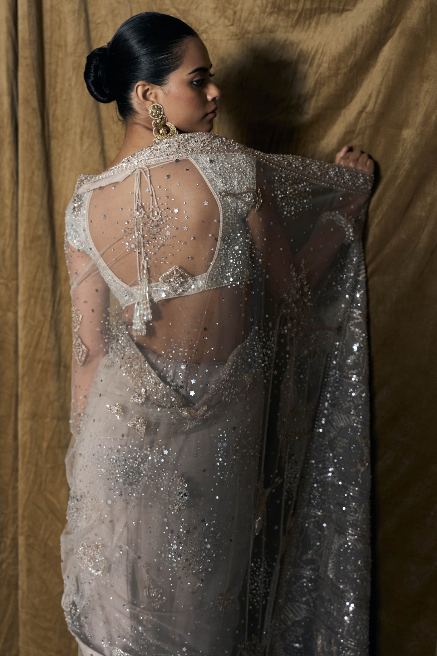 The Midnight Masai Tulle Saree