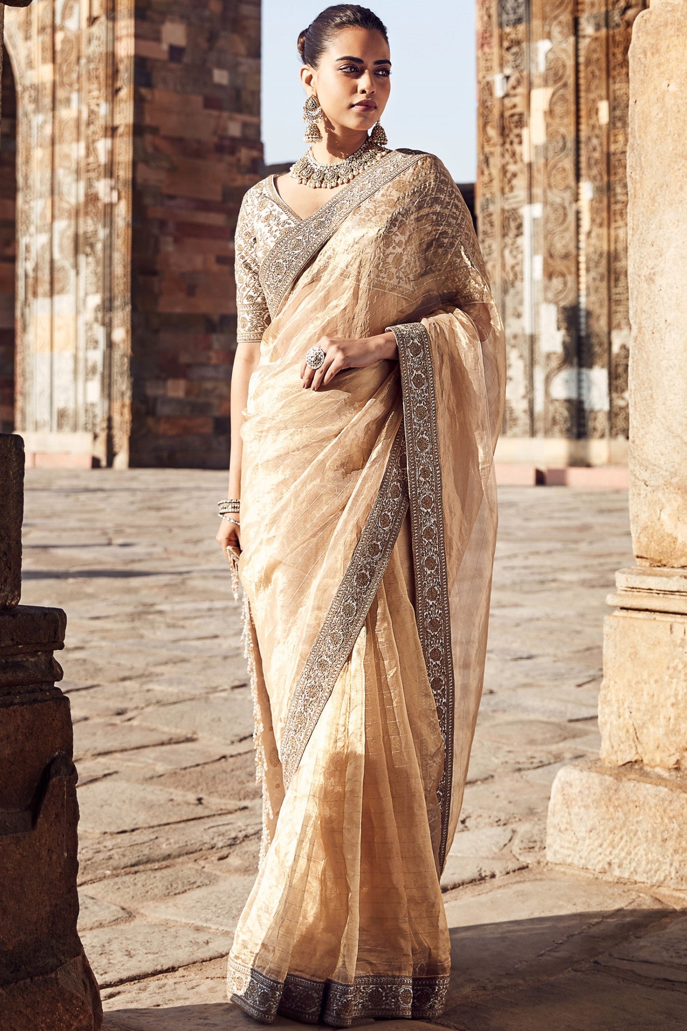 The Sona Kora Gold Tissue Saree