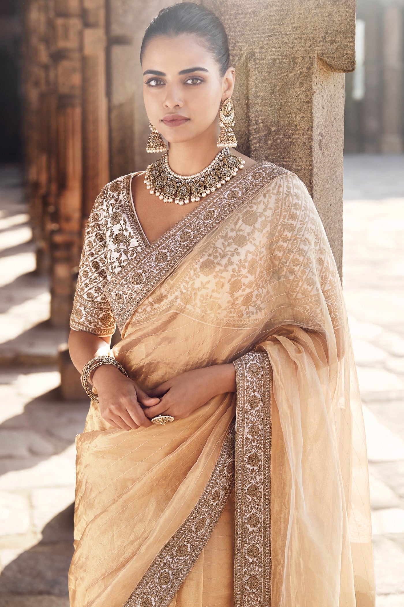 The Sona Kora Gold Tissue Saree
