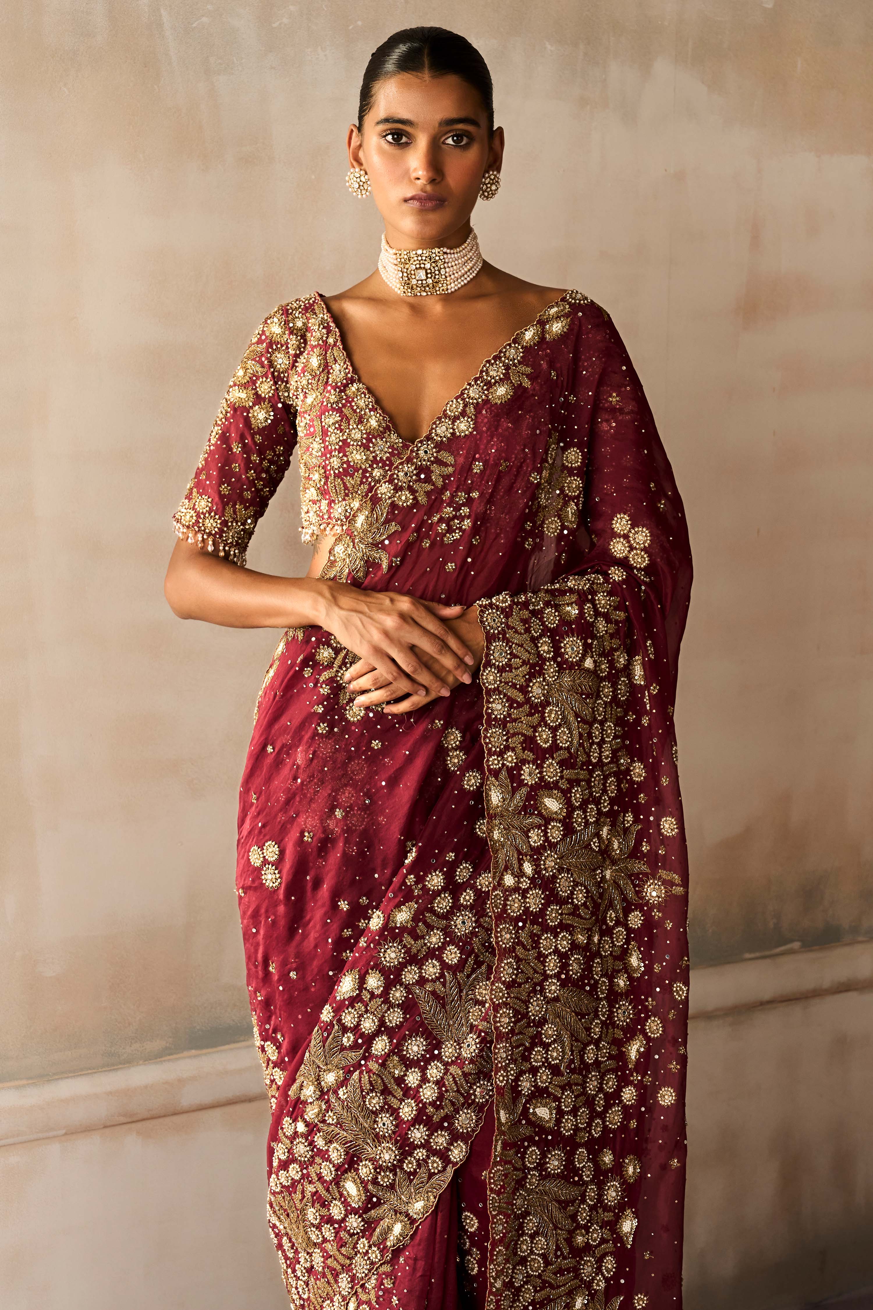 The Vintage Nizami Scarlet Saree