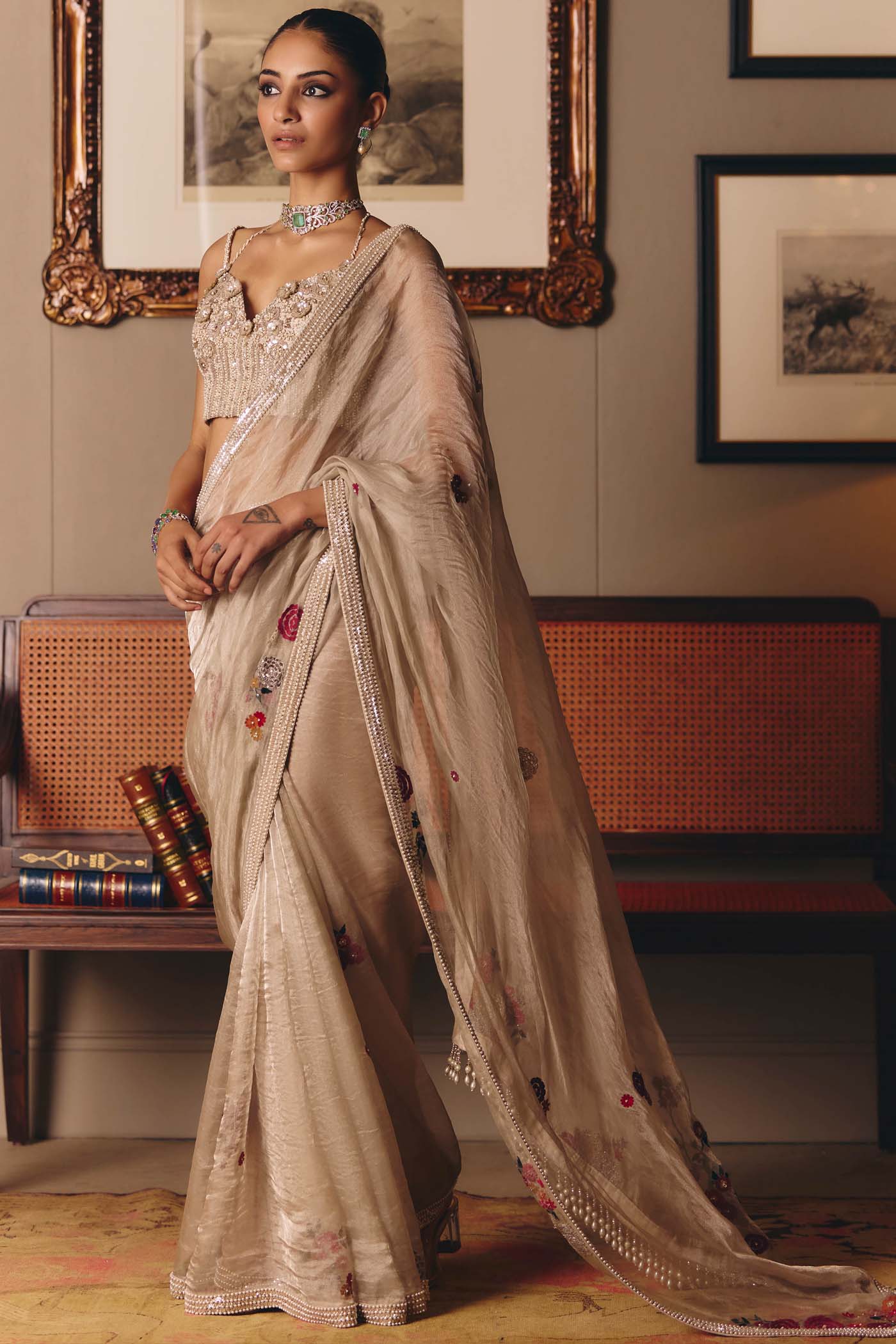 The Parsi Madonna Tissue Saree