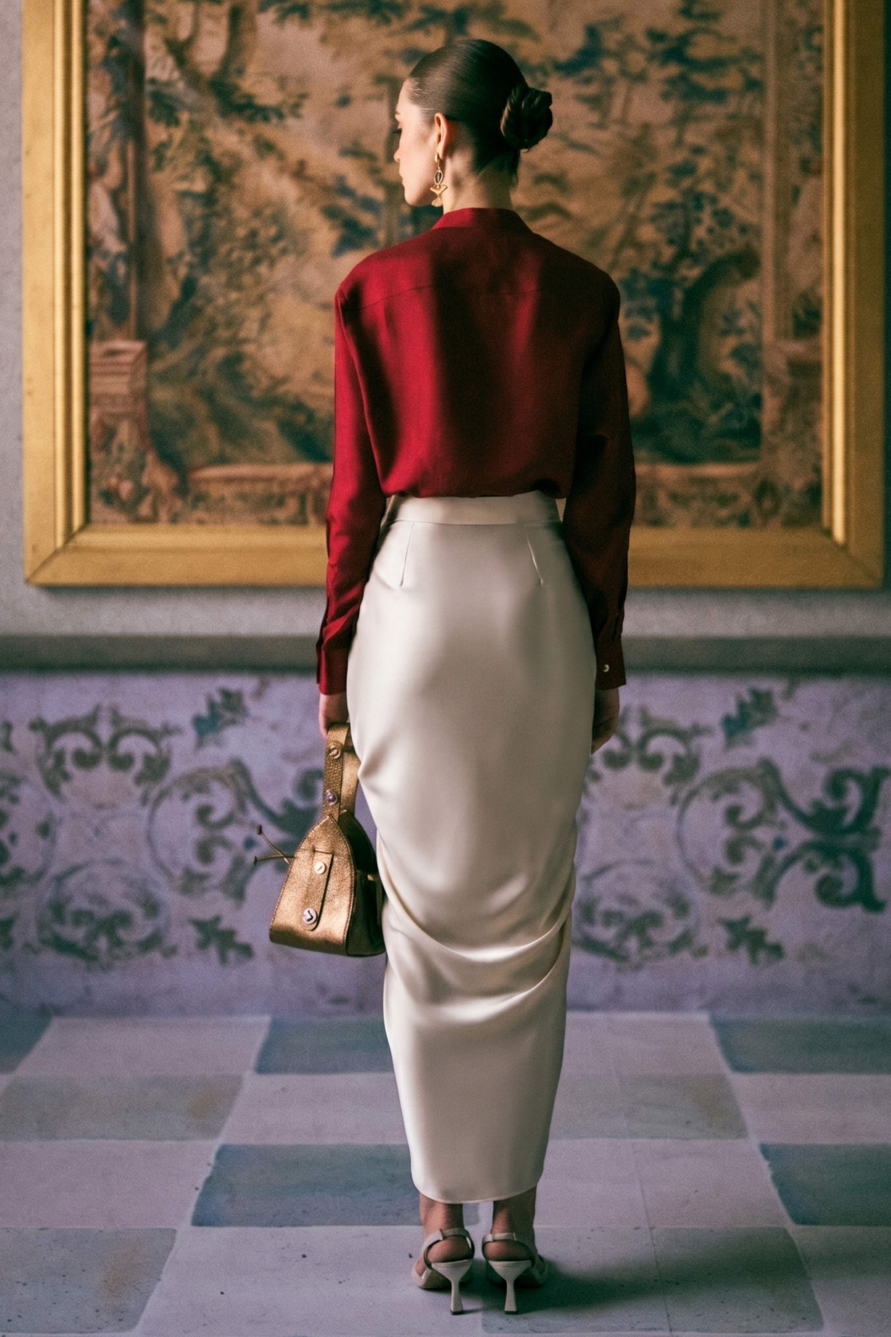 The Iconic Venetian Lion Silk Shirt in Gold Hardware