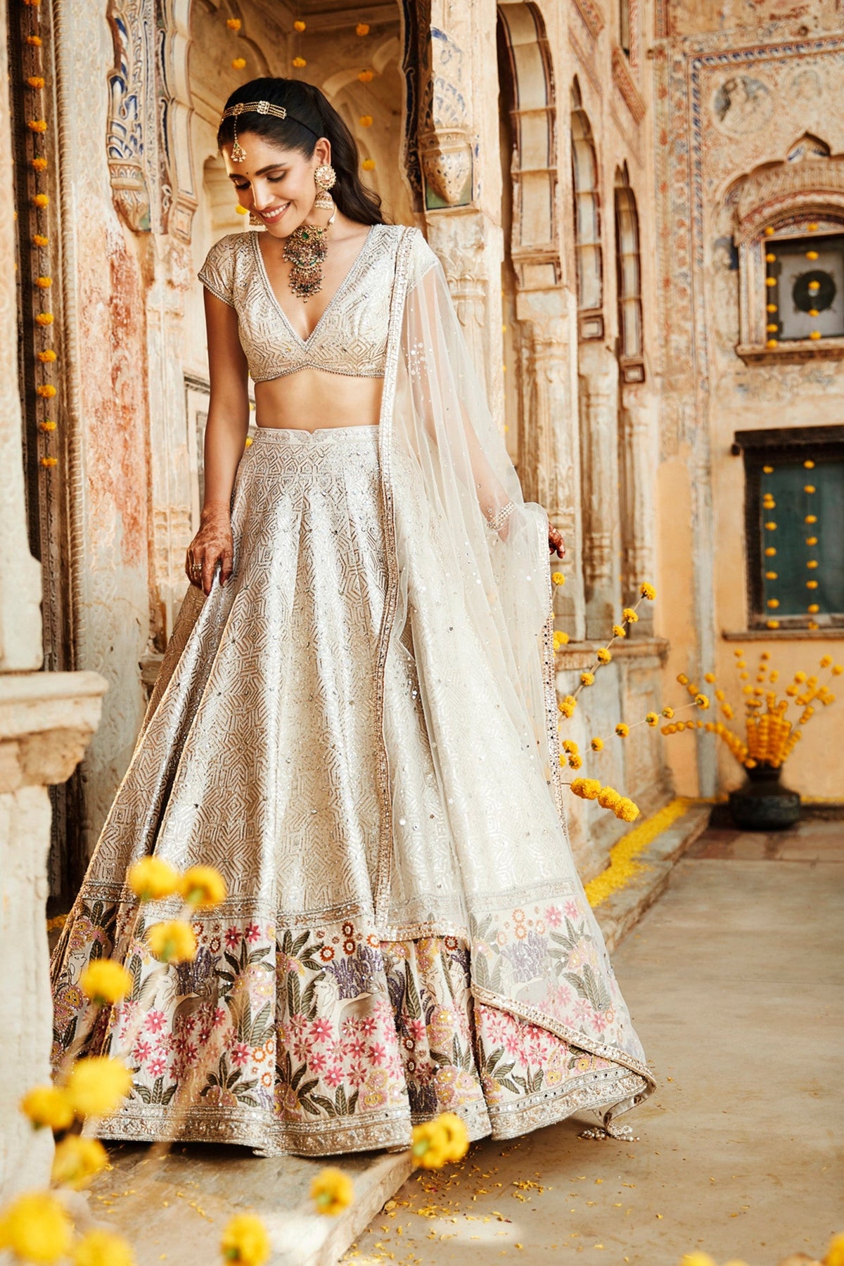 Suchhi Rambagh Silk Suchhi Ivory Lehenga