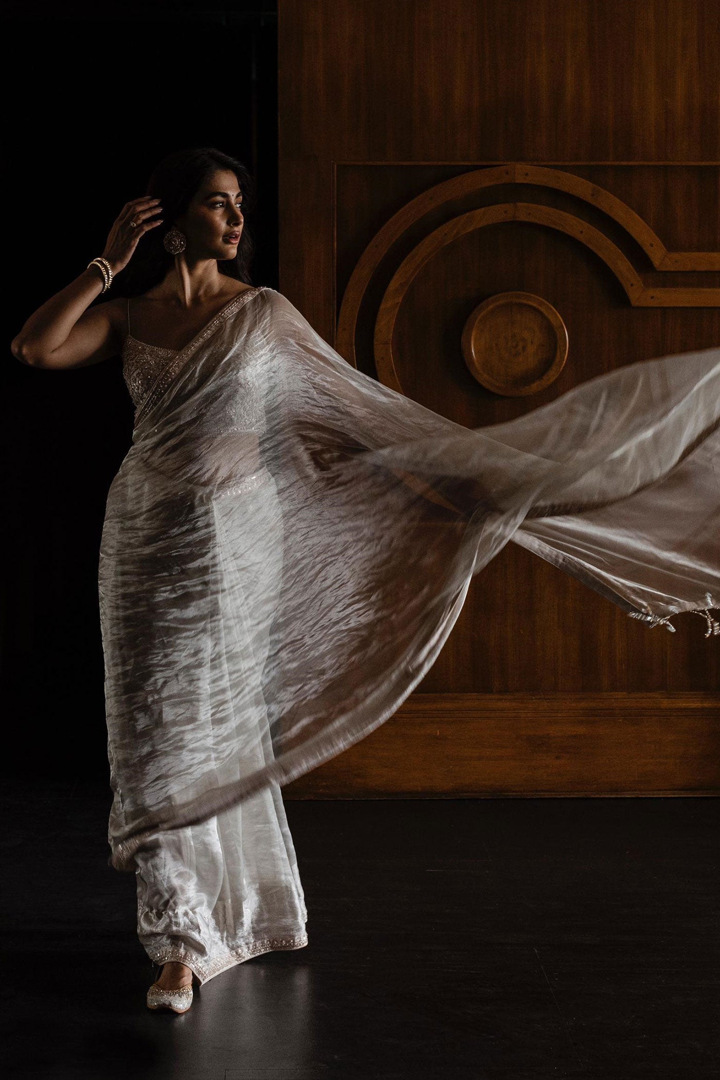 Silver Tissue Venetian Saree