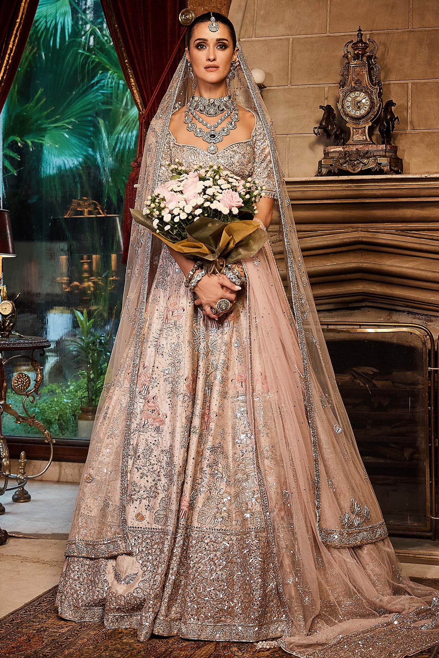 The Ekru Flamingo Lehenga