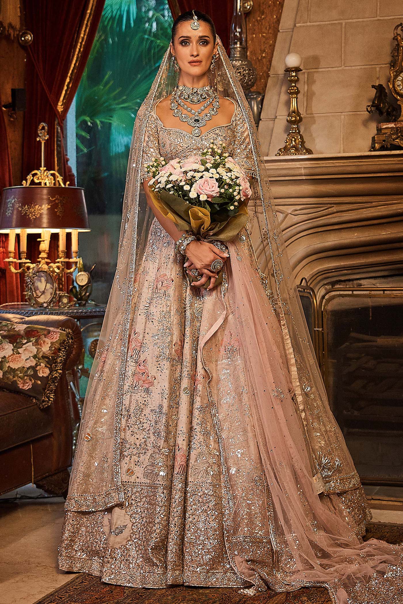 The Ekru Flamingo Lehenga